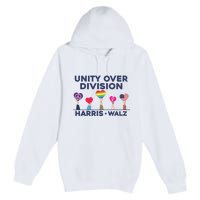 Harris Walz Unity Over Division Election 2024 Premium Pullover Hoodie