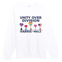 Harris Walz Unity Over Division Election 2024 Premium Crewneck Sweatshirt