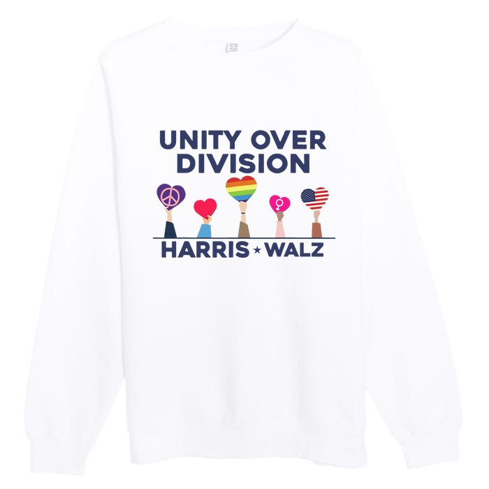 Harris Walz Unity Over Division Election 2024 Premium Crewneck Sweatshirt