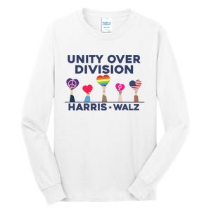 Harris Walz Unity Over Division Election 2024 Tall Long Sleeve T-Shirt