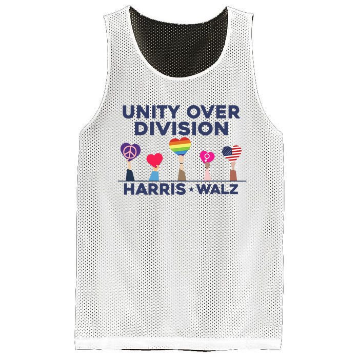 Harris Walz Unity Over Division Election 2024 Mesh Reversible Basketball Jersey Tank