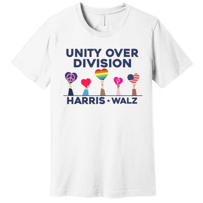 Harris Walz Unity Over Division Election 2024 Premium T-Shirt