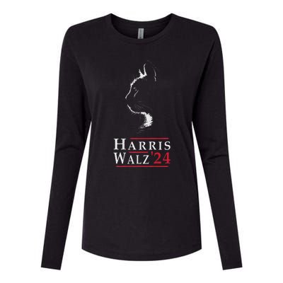 Harris Walz Us Election Vice President 2024 Kamala Womens Cotton Relaxed Long Sleeve T-Shirt