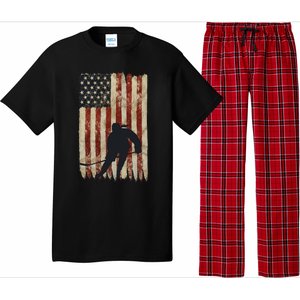 Hockey Weathered Usa Flag Patriotic Cute Gift Pajama Set