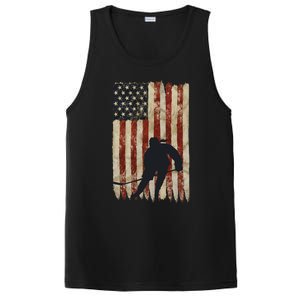 Hockey Weathered Usa Flag Patriotic Cute Gift PosiCharge Competitor Tank