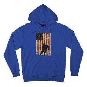 Hockey Weathered Usa Flag Patriotic Cute Gift Hoodie