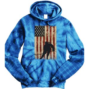 Hockey Weathered Usa Flag Patriotic Cute Gift Tie Dye Hoodie