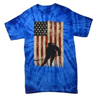 Hockey Weathered Usa Flag Patriotic Cute Gift Tie-Dye T-Shirt