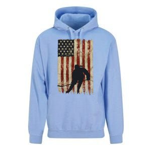 Hockey Weathered Usa Flag Patriotic Cute Gift Unisex Surf Hoodie