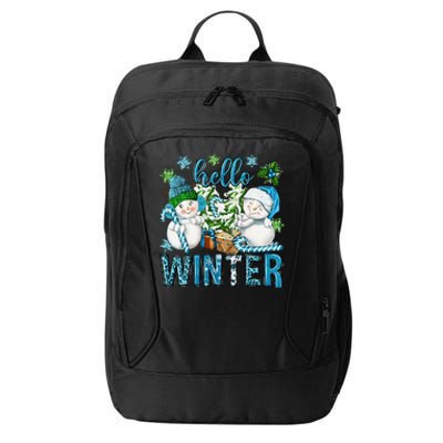 Hello Winter Vibes Cozy Season Snowman Christmas Pajamas City Backpack