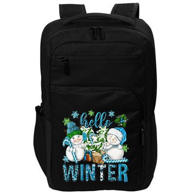 Hello Winter Vibes Cozy Season Snowman Christmas Pajamas Impact Tech Backpack