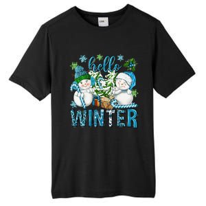 Hello Winter Vibes Cozy Season Snowman Christmas Pajamas Tall Fusion ChromaSoft Performance T-Shirt