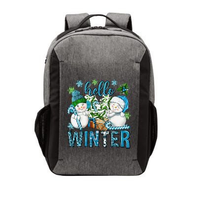 Hello Winter Vibes Cozy Season Snowman Christmas Pajamas Vector Backpack