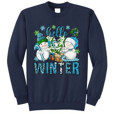 Hello Winter Vibes Cozy Season Snowman Christmas Pajamas Sweatshirt