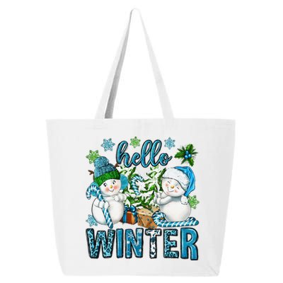 Hello Winter Vibes Cozy Season Snowman Christmas Pajamas 25L Jumbo Tote