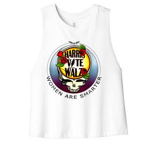 Harris Walz Vote Women Are Smarter Women's Racerback Cropped Tank