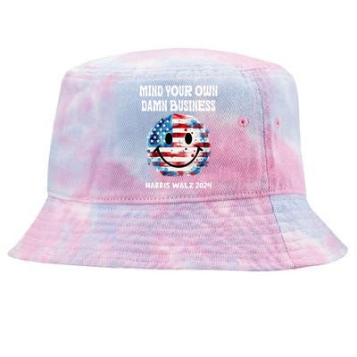 Harris Walz Waltz 2024 Mind Your Own Damn Business Tie-Dyed Bucket Hat