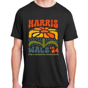 Harris Walz Waltz 2024 Retro Boho Groovy Flowers Adult ChromaSoft Performance T-Shirt