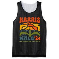 Harris Walz Waltz 2024 Retro Boho Groovy Flowers Mesh Reversible Basketball Jersey Tank