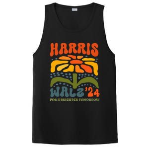 Harris Walz Waltz 2024 Retro Boho Groovy Flowers PosiCharge Competitor Tank