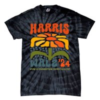 Harris Walz Waltz 2024 Retro Boho Groovy Flowers Tie-Dye T-Shirt