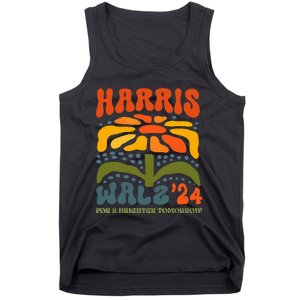 Harris Walz Waltz 2024 Retro Boho Groovy Flowers Tank Top