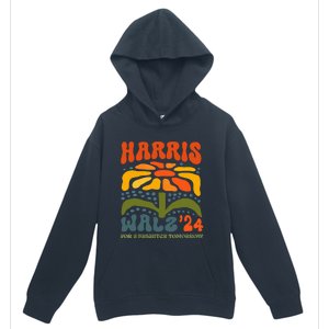 Harris Walz Waltz 2024 Retro Boho Groovy Flowers Urban Pullover Hoodie