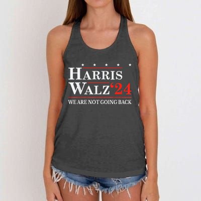 Harris Walz Waltz 2024 WeRe Not Going Back Kamala Harris Women's Knotted Racerback Tank