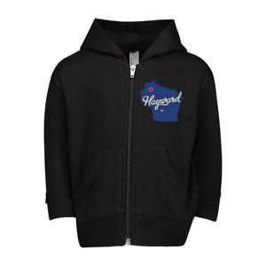 Hayward Wisconsin WI Map Toddler Zip Fleece Hoodie