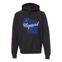 Hayward Wisconsin WI Map Premium Hoodie