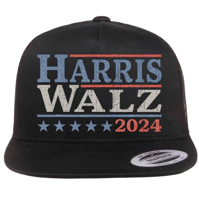 Harris Walz Waltz 2024 Election Kamala Harris Tim Waltz 2024 Flat Bill Trucker Hat