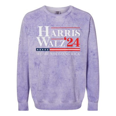 Harris Waltz We Are Not Going Back Kamala Harris 2024 Colorblast Crewneck Sweatshirt