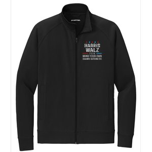 Harris Walz Waltz 2024 Mind Your Own Damn Business Stretch Full-Zip Cadet Jacket