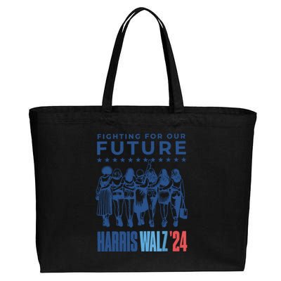 Harris Walz Waltz 2024 Harris Walz Future Button Election Cotton Canvas Jumbo Tote