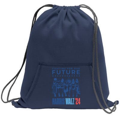 Harris Walz Waltz 2024 Harris Walz Future Button Election Sweatshirt Cinch Pack Bag