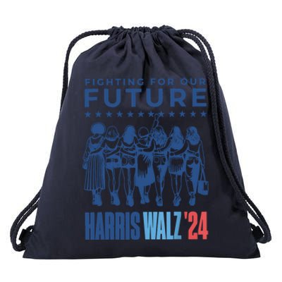 Harris Walz Waltz 2024 Harris Walz Future Button Election Drawstring Bag