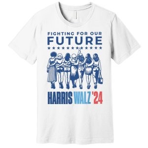 Harris Walz Waltz 2024 Harris Walz Future Button Election Premium T-Shirt