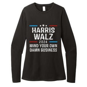 Harris Walz Waltz 2024 Mind Your Own Damn Business Womens CVC Long Sleeve Shirt