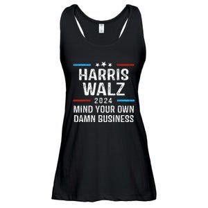 Harris Walz Waltz 2024 Mind Your Own Damn Business Ladies Essential Flowy Tank