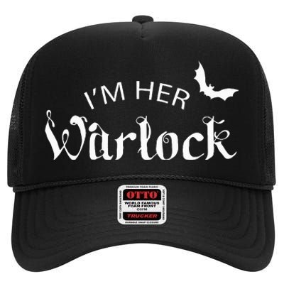 Her Warlock Witch Halloween Matching Couples Costumes High Crown Mesh Back Trucker Hat