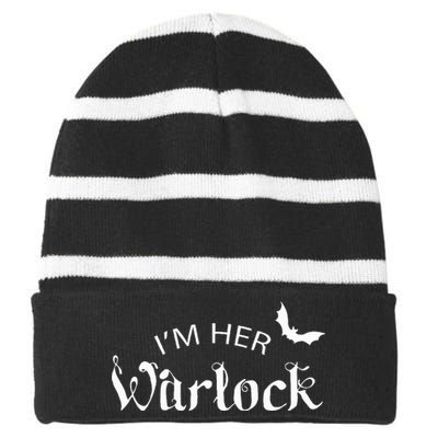 Her Warlock Witch Halloween Matching Couples Costumes Striped Beanie with Solid Band