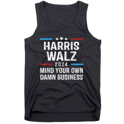 Harris Walz Waltz 2024 Mind Your Own Damn Business Tank Top