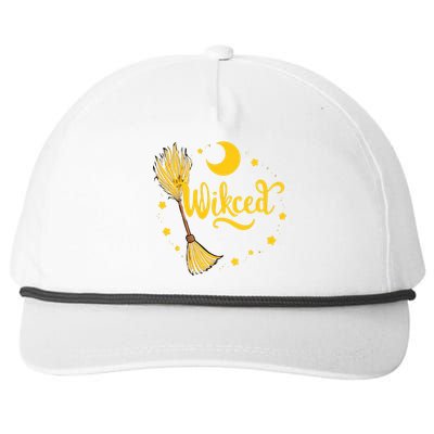 Halloween Wicked Witch Broom Retro Spooky Snapback Five-Panel Rope Hat