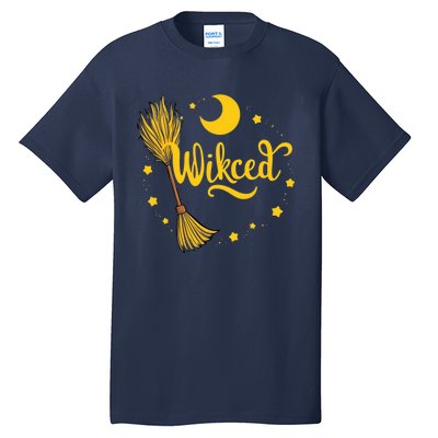 Halloween Wicked Witch Broom Retro Spooky Tall T-Shirt