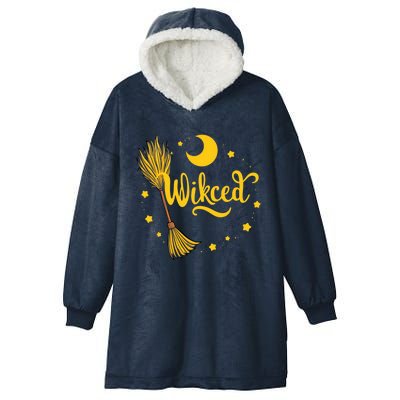 Halloween Wicked Witch Broom Retro Spooky Hooded Wearable Blanket