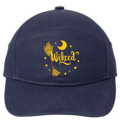 Halloween Wicked Witch Broom Retro Spooky 7-Panel Snapback Hat