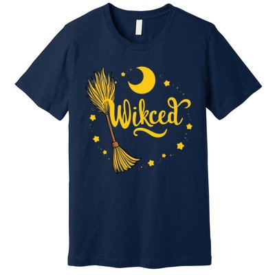 Halloween Wicked Witch Broom Retro Spooky Premium T-Shirt