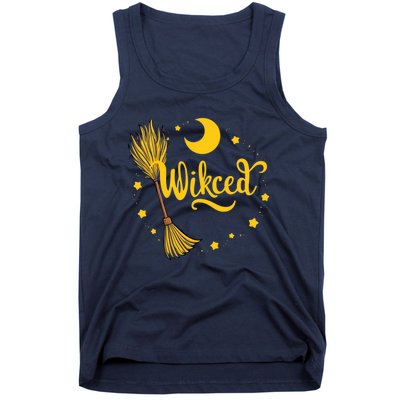 Halloween Wicked Witch Broom Retro Spooky Tank Top