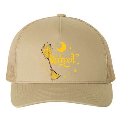 Halloween Wicked Witch Broom Retro Spooky Yupoong Adult 5-Panel Trucker Hat