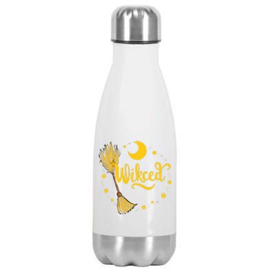 Halloween Wicked Witch Broom Retro Spooky Stainless Steel Insulated Water Bottle